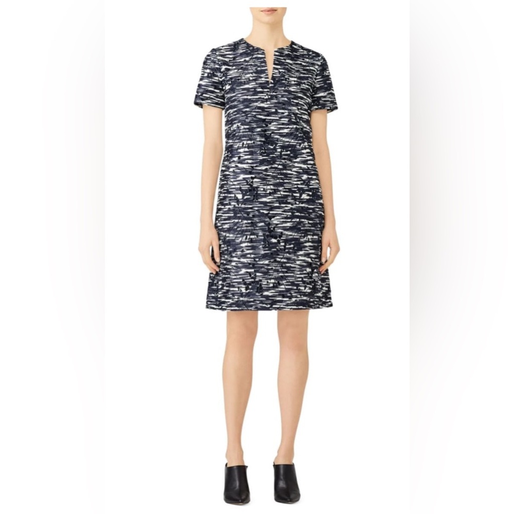 Tory Burch Dina Navy Space Dyed Cutout Dress Size 6 Excellent Condition